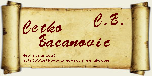 Ćetko Bacanović vizit kartica